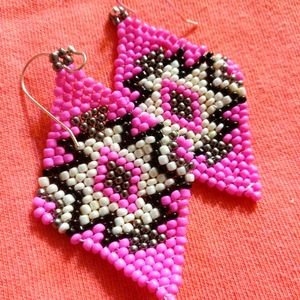Aztec handmade beaded earings